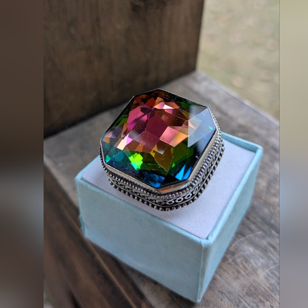 Handcrafted Oversized Mystic Topaz High-Profile Ring (9)